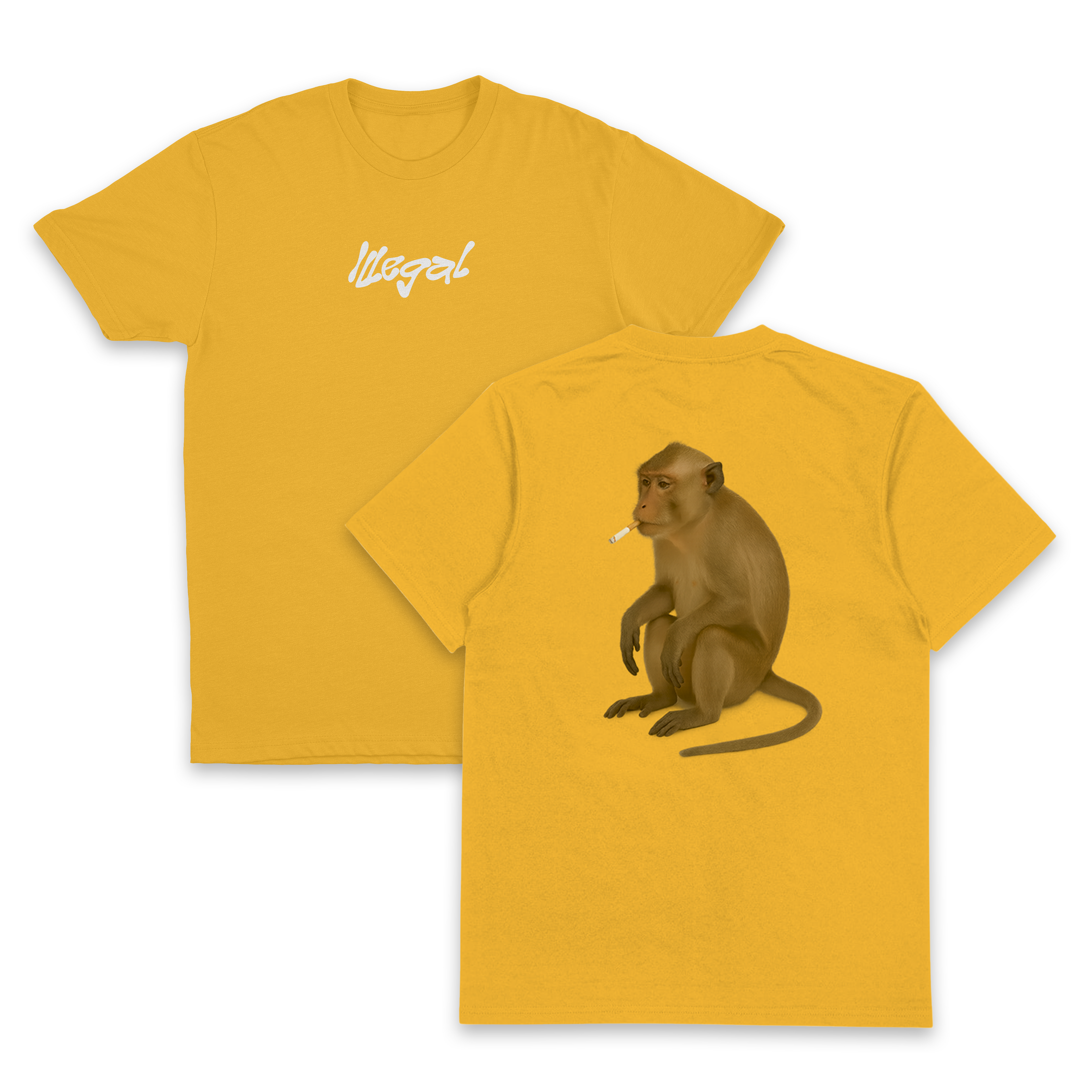 Monkey Smoking Cigarette T-Shirt (Backprint)