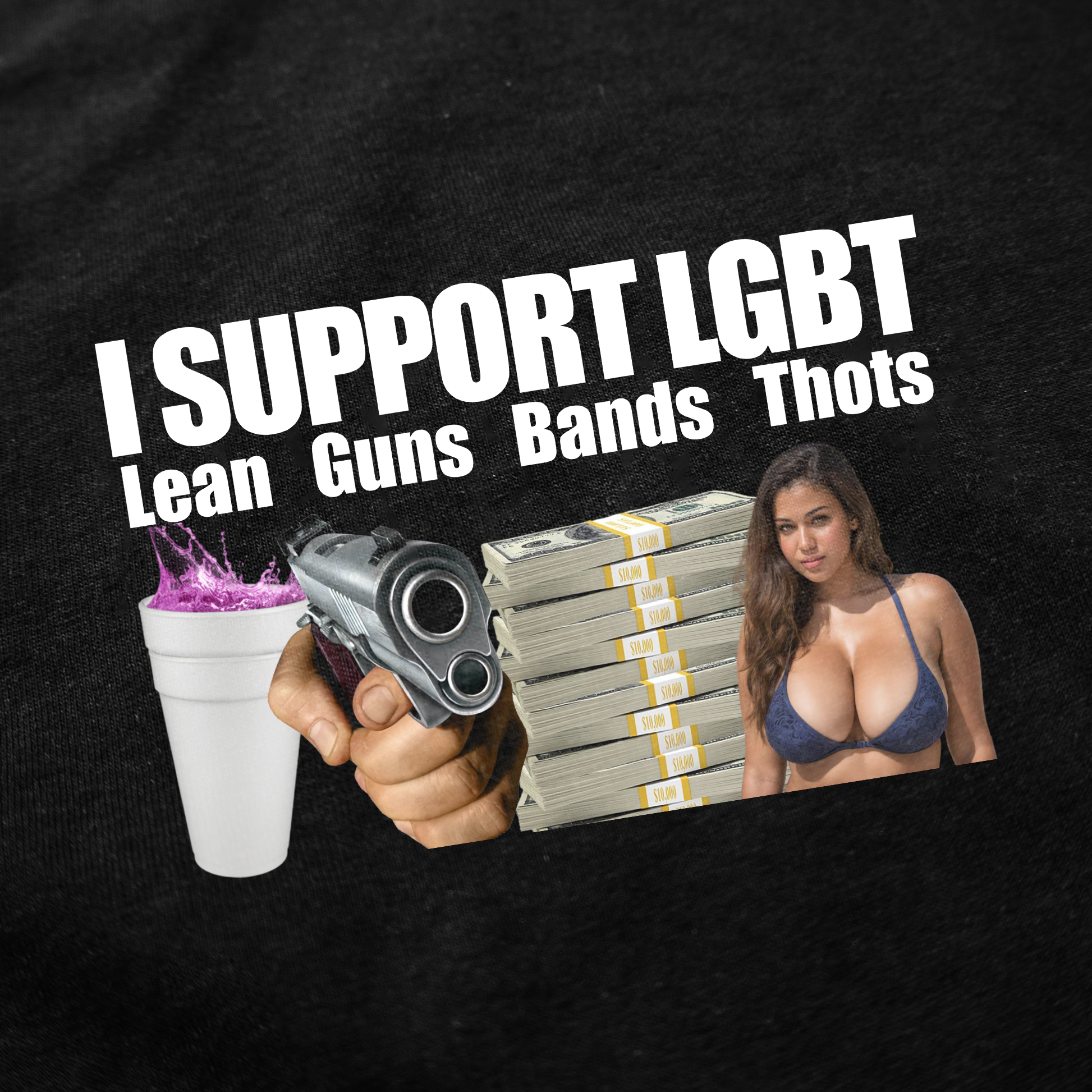 I Support LGBT (Lean, Guns, Bands, Thots) T-Shirt