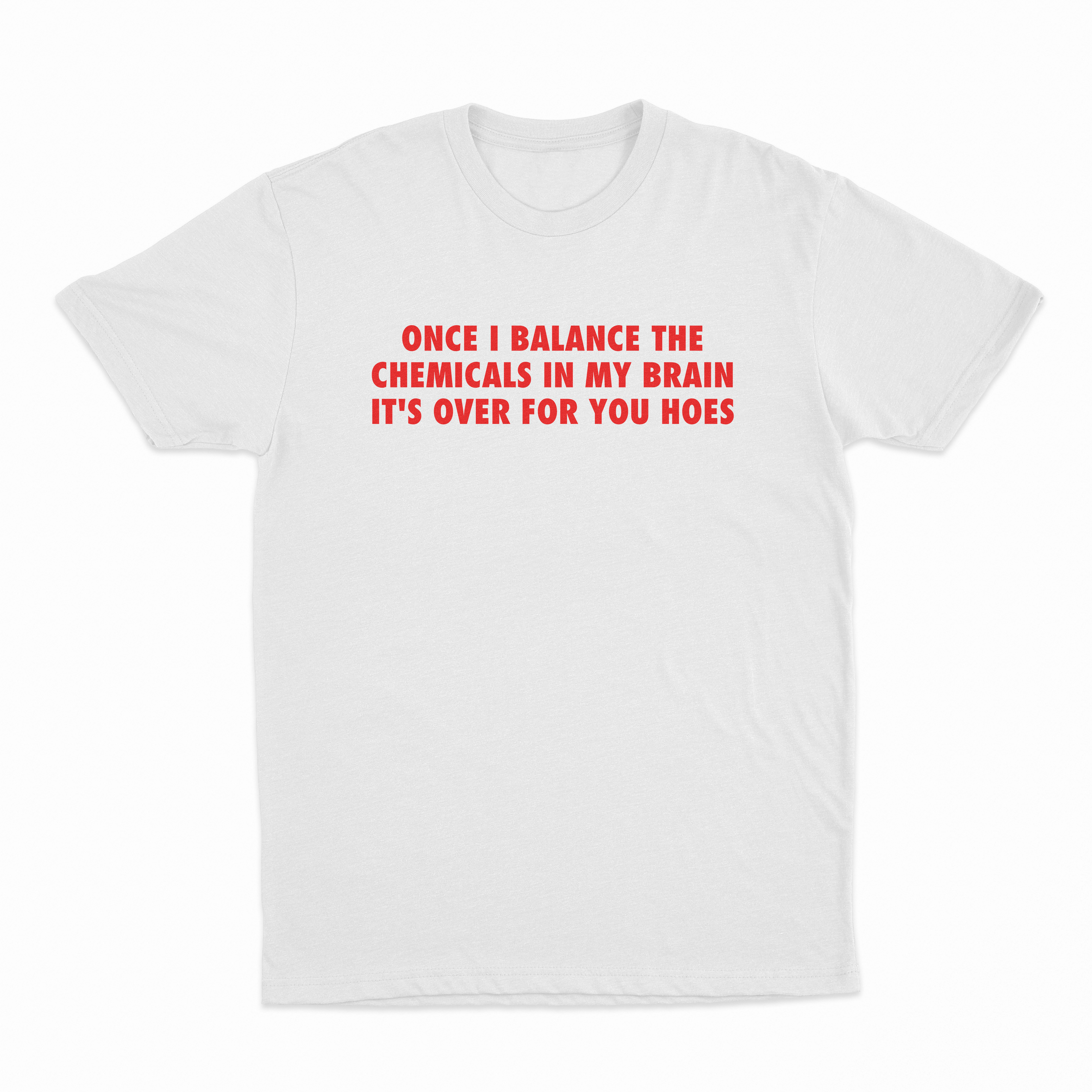 Once I Balance The Chemicals In My Brain It's Over For You Hoes T-Shirt
